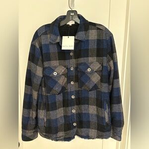 Bella Dahl Womens Lined Faux Fur Shacket